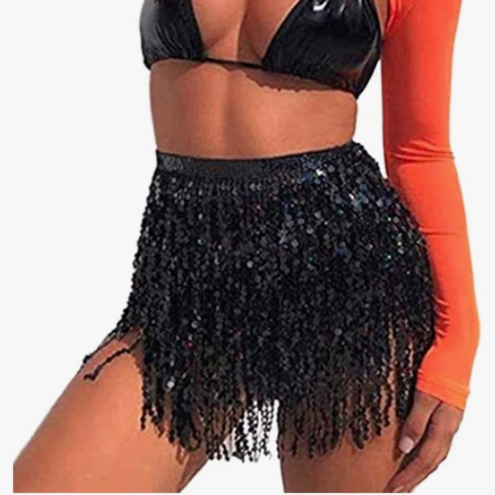 Sequin Wrap Skirt